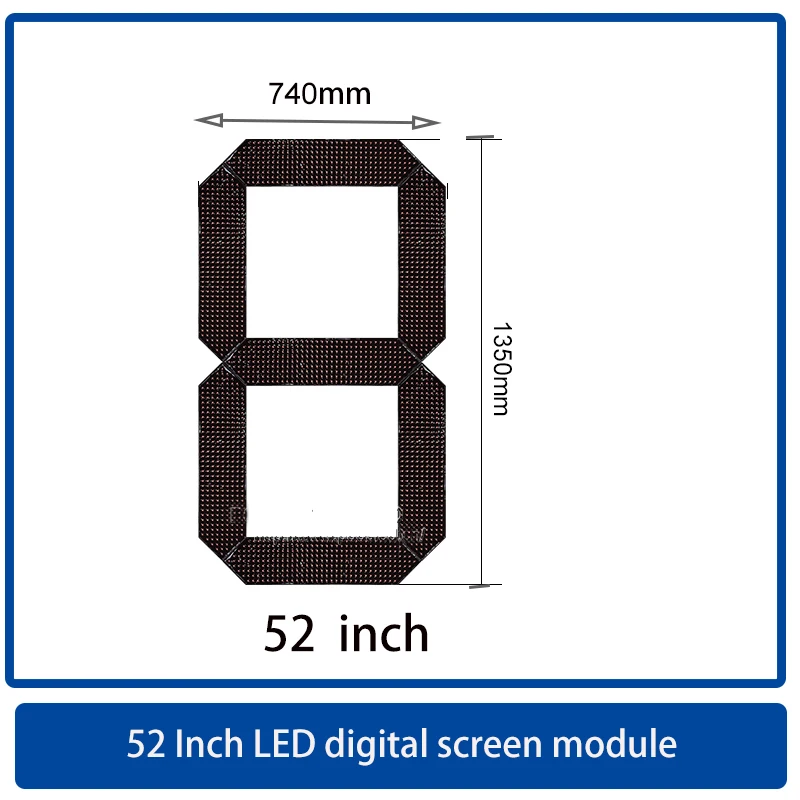 

52 Inches 7-Segment of the Number Module,LED clock screen / Oil price screen / Scoreboard,Outdoor highlight waterproof