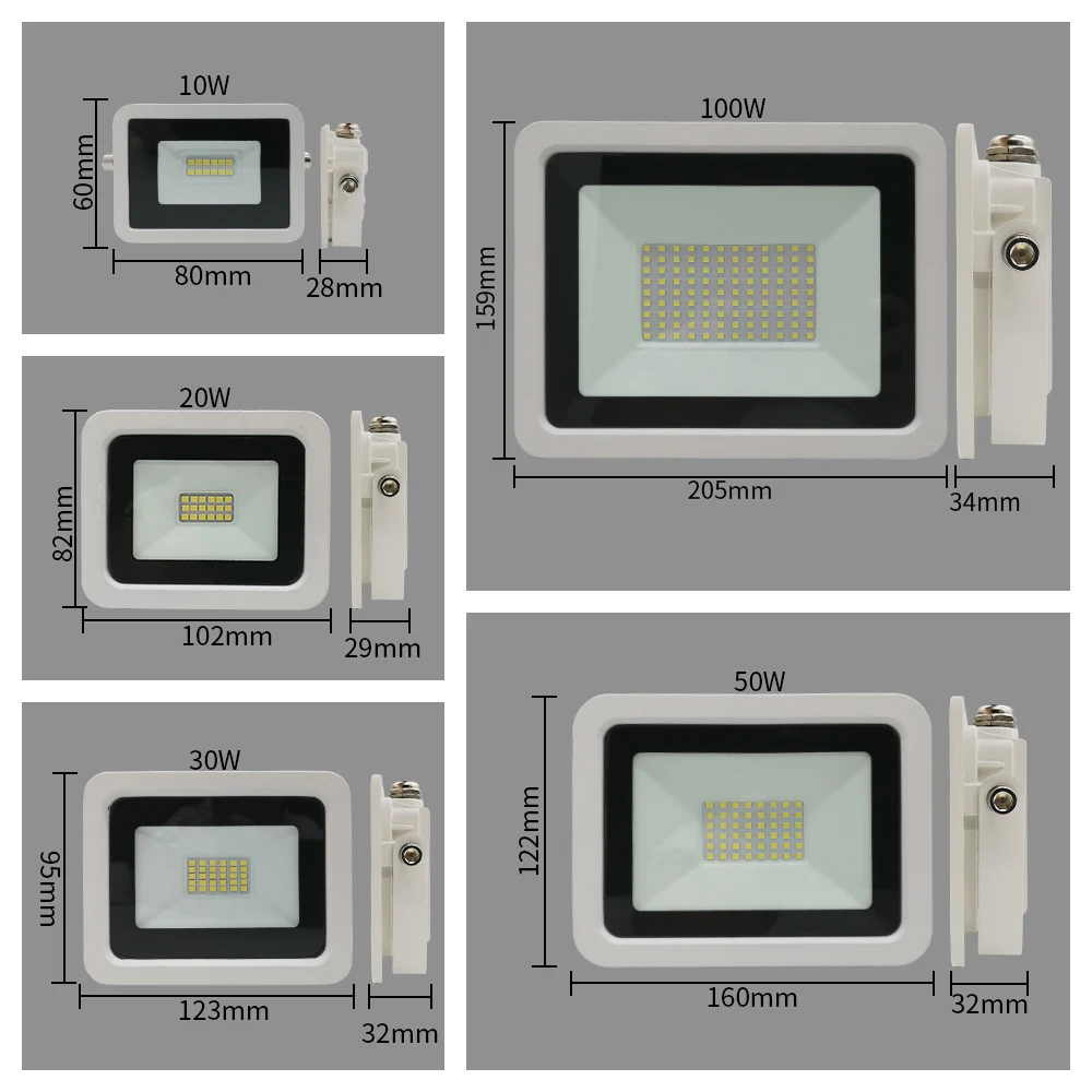 10W 20W 30W 50W 100W Светодиодный прожектор светильник белый прожектор светильник уличный светильник 220 V-240 V Водонепроницаемый IP68 на открытом воздухе садовый светильник ing точечный светильник