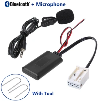 

12Pin Bluetooth Module RD4 Wireless Radio Aux Cable Adapter + Tool & Microphone For Peugeot 207 307 407 308 Citroen C2 C3 C4 C5