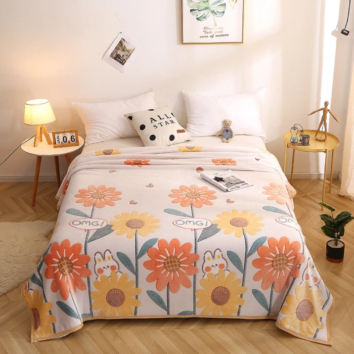 

Flannel Soft Fluffy Throw Blankets for Sofa Bedroom Couch Travel Bedroom- Lightweight, Warm, Cozy and Durable
