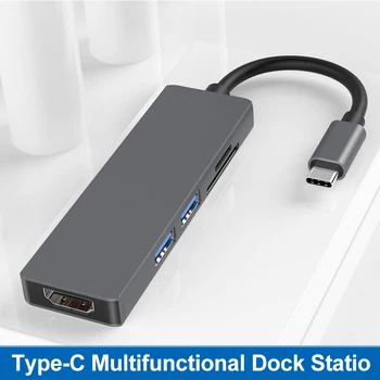 

Hot selling 5 in 1 Type-c to HDMI 4K / USB 3.0*2port / SD / TF Adapter station usb hub ноутбук планшет флешка Планшеты