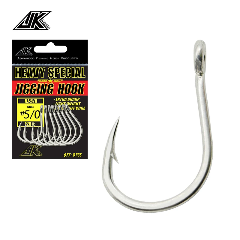 JK Slow Jigging Hook Metal Jig Assist Hook With Antirust Coating Saltwater  Fishing Double Hooks