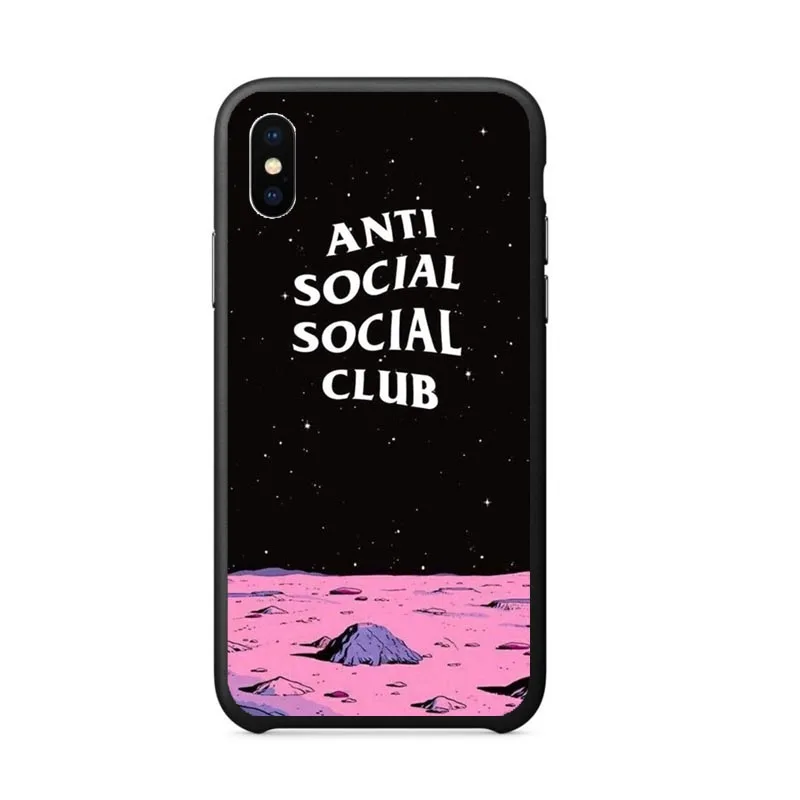 ASSC анти Social Club Логотип Новый мягкий чехол для iPhone 7 7Plus 8 8Plus 6 6s Plus X Xs Max XR 5s 5 SE чехлы