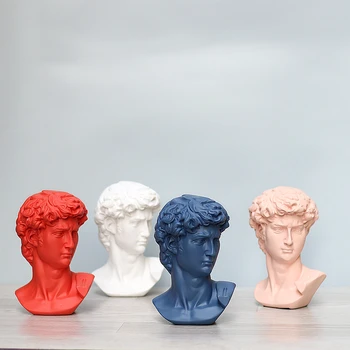 

NORDIC DAVID ART SCULPTURES DECORATES MORANDI COLOR PLASTER MODEL FIGURE FIGURINES HOME DECOR ART MATERIAL RESIN CRAFT R5177