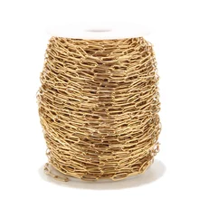 1 метр 4 мм ширина новейший дизайн нержавеющая сталь золото овальные звенья цепи Rolo фурнитура подходит для изготовления ювелирных изделий