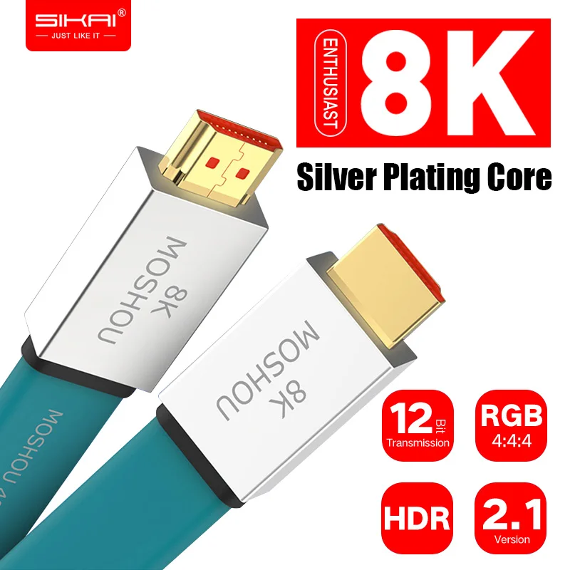 Поддерживающий HDMI кабель 2 1 Ultra-HD(UHD) 8K @ 120Hz MOSHOU 48Gbs Male-Male аудио видео HDMI-совместимый