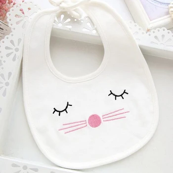 

Hot Cute Baby Bib Cotton Round Lovely Cartoon Rabbit Sleeping Face Bow Princess Baby Children Super Soft Bib Handkerchief