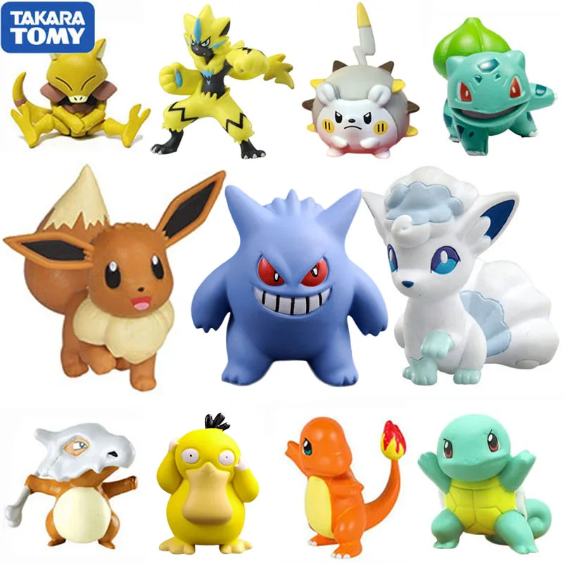 Takara Tomy 4 см бубазавр чармандер Gengar Psyduck Vulpix Litten Treecko Zeraora Eeve Charizard аниме фигурка