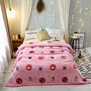 

LREA плед Snowflakes blanket on the bed soft warm for sofa comfotable throw pink Cheap High quality