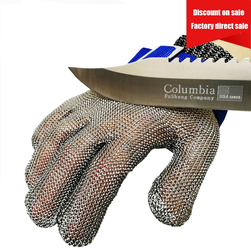 Grado 5 anti guantes Anti corte de alambre de acero inoxidable anti corte de auto-protección guantes de trabajo curiosos oyster guantes de metal