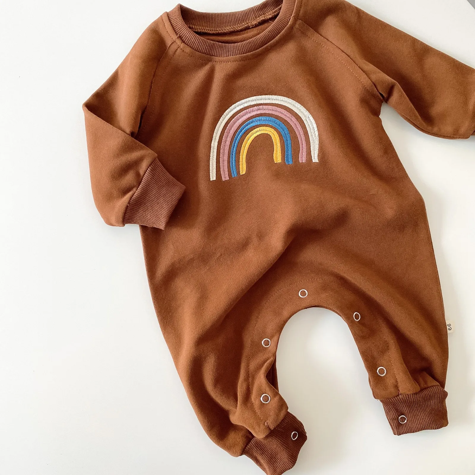 Newborn Baby Girl Boy Rainbow Romper Tops Jumpsuit Outfits Clothes P9Y1 