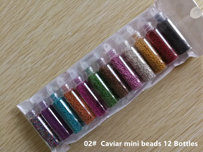 12pcs mini beads Блестящие 12 шт длинные полосы тонкие ногтей блестящие бусины Мини бисер маленькие шестигранные блестки маникюрные украшения Советы украшения ногтей - Цвет: 12pcs mini beads