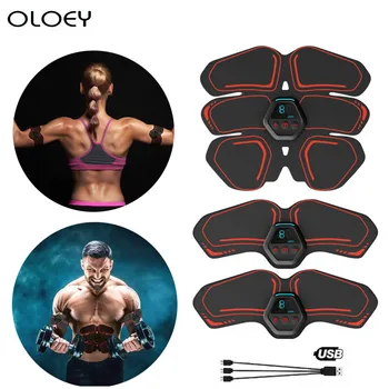 

USB Charging Electro Muscle Stimulation Abdominal Stimulator Electroestimulador Trainer Body Slimming Fitness Massage Gym EMS