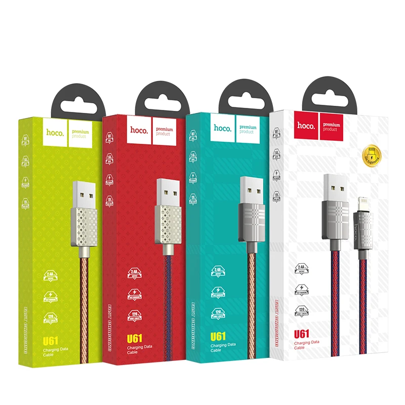 HOCO U61 22 шт./лот 1,2 м Прочный USB кабель для iPhone кабель Micro кабель для samsung USB кабель провод зарядного устройства