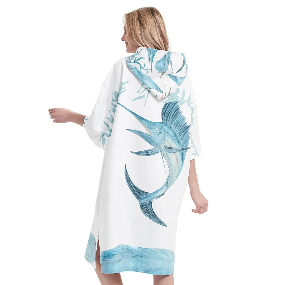 Nu-June-Unisex Microfiber Hooded Cloak, Wetsuit Changing Robe, Poncho Beach Towel, Parent Quick Drying, Sport Cloak, Swim Bathro