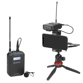 

BOYA BY-WM6S UHF Wireless Lavalier Microphone System Omni-directional Compatible with smartphone for DSLR Cameras Interviews