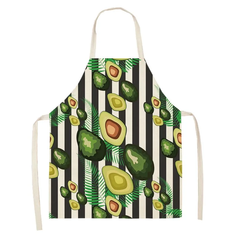 Avocad Antifouling Kitchen Apron Cotton Linen Sleeveless man women Chef Cooking Aprons Kitchen accessories 68*55cm 0015