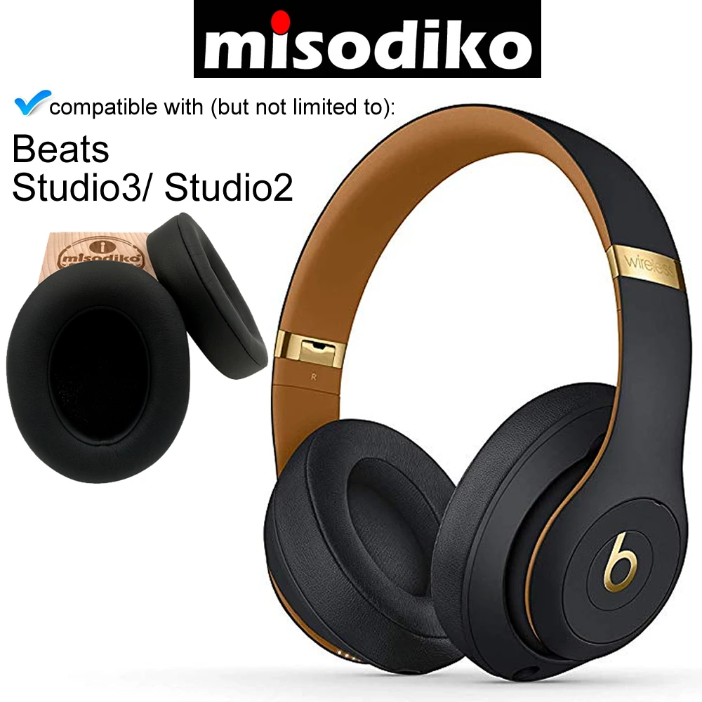 Сменные кожаные амбушюры misodiko с пеной памяти для Beats Studio 3 0 и 2