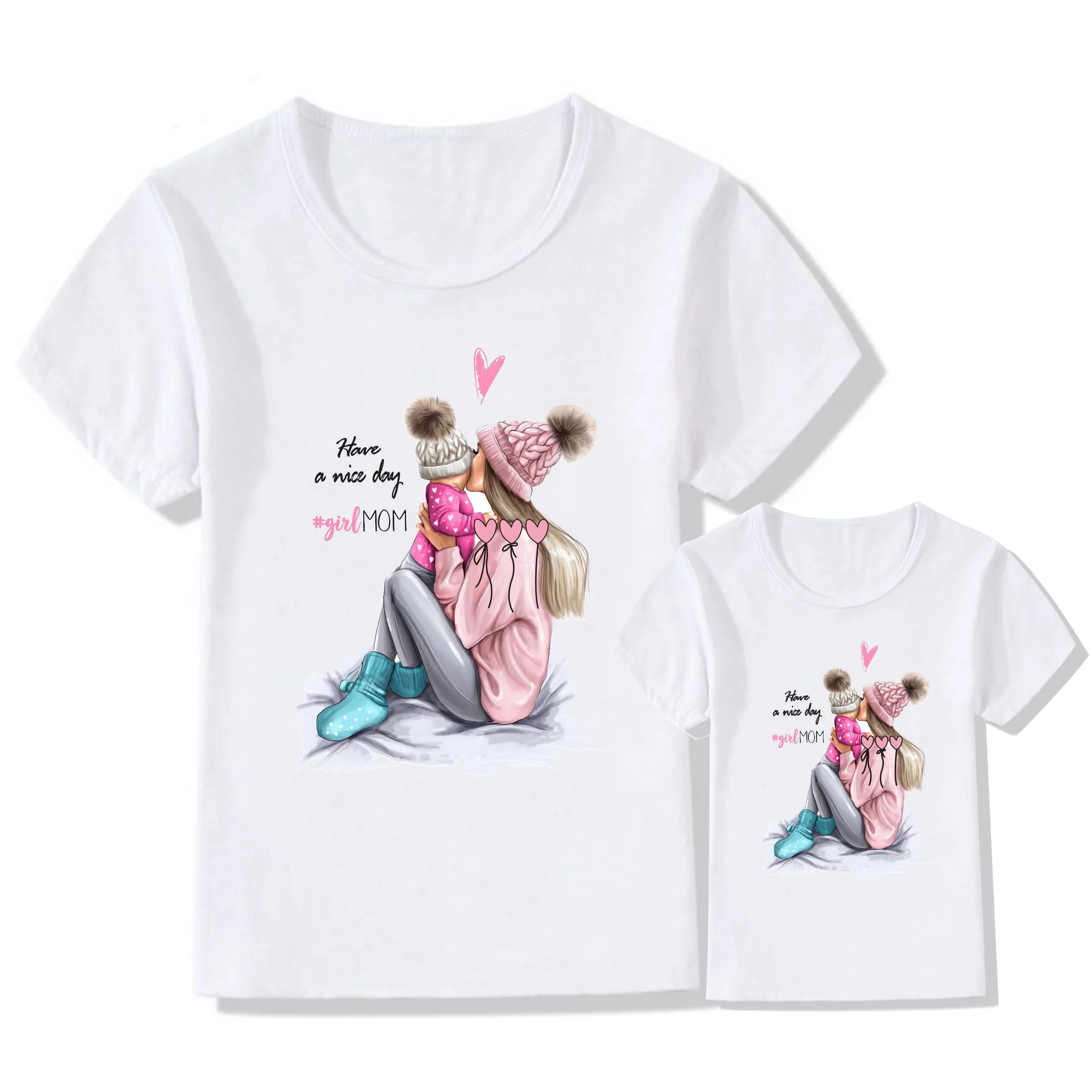 Flash Sale Camiseta con estampado de dibujos animados que hace juego con trajes familiares KT-1941 de gemelos para madre e hija ropa familia completa xWyAMGA0Z