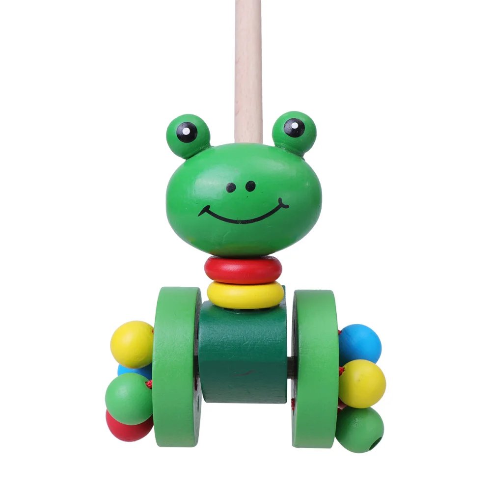 Wooden Trolley Baby Walker Toy Premium Material Cartoon Design Educational