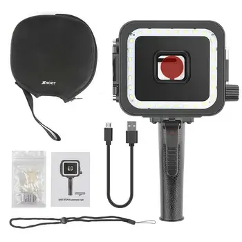

SHOOT 40M 900LM Underwater LED Video Light for GoPro Hero 7 6 5 Black Waterproof Diving Flash Lighting Fill in Lamp + Red Filter