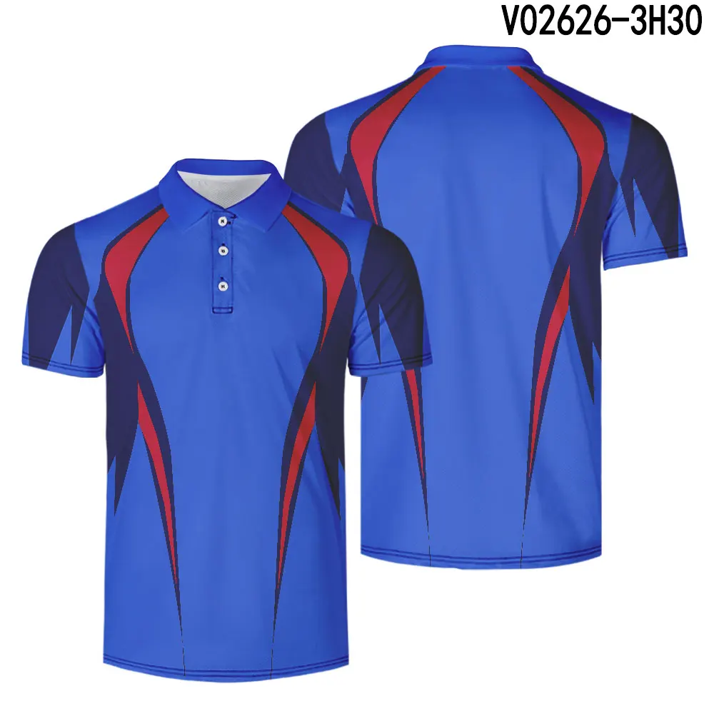 WAMNI 3D рубашка поло с красным отложным воротником, теннисная быстросохнущая повседневная спортивная полосатая свободная Мужская рубашка поло высокого качества с пуговицами - Цвет: V02626