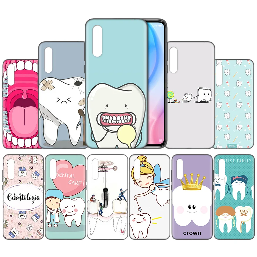 

Dentist Teeth Tooth Pattern Silicone Soft Case Coque for Xiaomi Mi A1 A2 A3 Lite Mi8 5X 6X 9T CC9 CC9E Pocophone F1 Fundas Capa