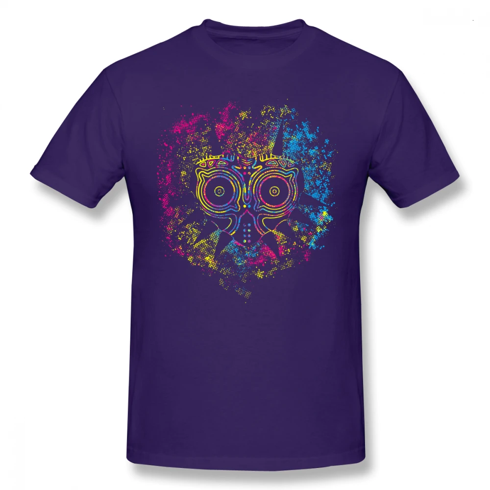 Purple Футболка one yona Majoras Mask, футболка Majoras Mask, Пляжная футболка с коротким рукавом, Мужская футболка из 100 хлопка с принтом, 6xl - Цвет: Purple
