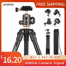 Andoer Q160SA Camera Tripod Complete Tripods Portable Travel Tripod for DSLR Digital Cameras Camcorder Mini Projector