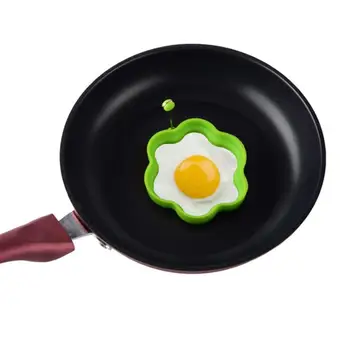 

5pcs Silicone Fried Egg Mold Cooking Mold Nonstick Egg Shaper Pancake Mould With Silicone Brush Give Family A Lovely Breakfast