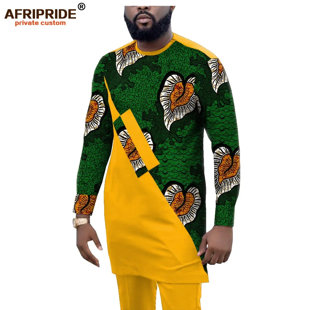 70% OFF African Outfits for Men Print Shirts and Print Pants Set Dashiki Tracksuit Men African Clothing Sweatsuits AFRIPRIDE A1916058