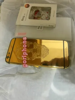 

2020 Middle Frame Rear Door Housing for phone 6/6s plus 24k real Gold plated Chassis Back housing with skull design Buttons