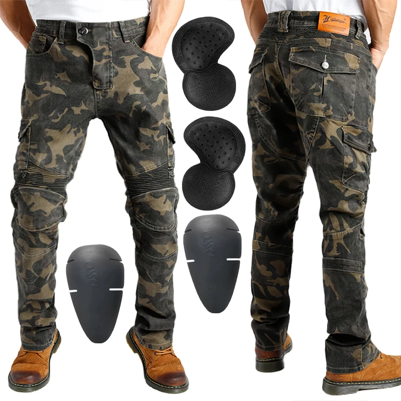 Motorcycle jeans Camouflage men pants The Standard Version Car Ride Trousers pant motorcycles protective gear