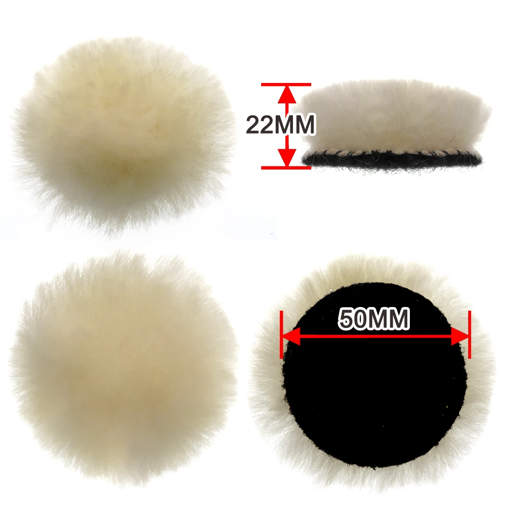 10Pcs/Set 2 Inch Car Buffing Polishing Pad Kit Clean Sponge Waxing Wheel Wool Ball Auto Sanding Pad M6/M8 Thread Car Repair Care