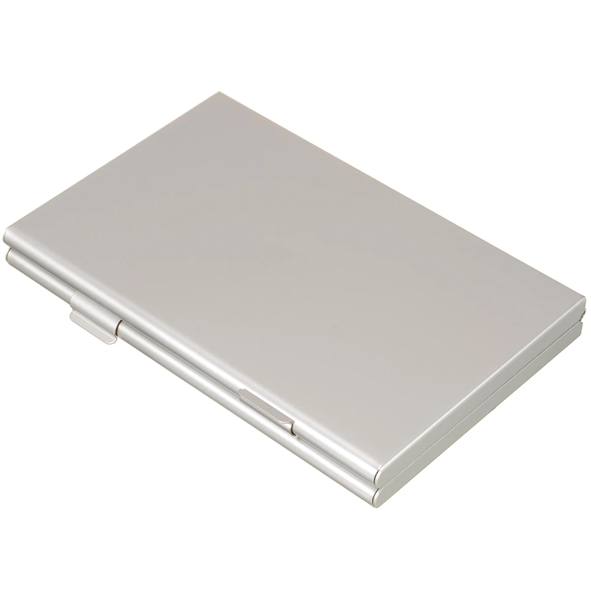 Computer Internal Storages 1pc 24IN1 EVA Spomge Slots TF Cards Storage Case Box Silver Aluminum Alloy Shell 9.2*6*1cm