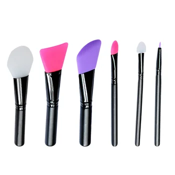 

6Pcs Multifunction Cosmetic Brush Set Practical Facial Mask Rod DIY Cosmetic Mask Tool Silicone Makeup Mixing Brush (Assorted Co
