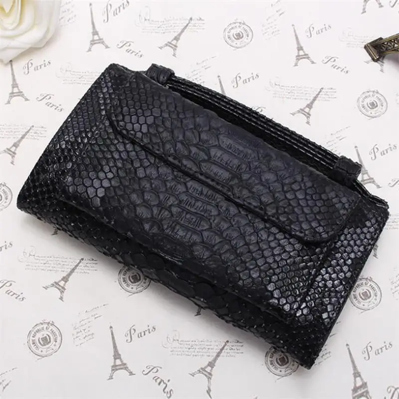  Luxury Genuine Python Leather Hand Bags Cross Body Shoulder Bag Snakeskin Designer Day Clutch Chain - 4000097428376