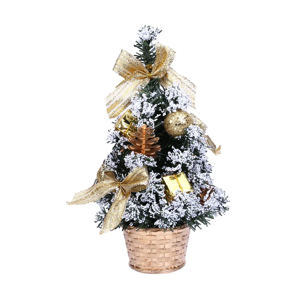 25 см Мини Рождественская елка искусственный Настольный Декор фестиваль миниатюрная елка для дома комнаты настольные украшения подарки для детей - Цвет: 1