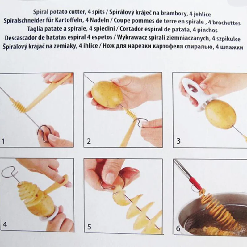 Нож для спиральной нарезки картофеля Жарить Картофельные Чипсы башня Торнадо резальщик кухонный инструмент гаджеты