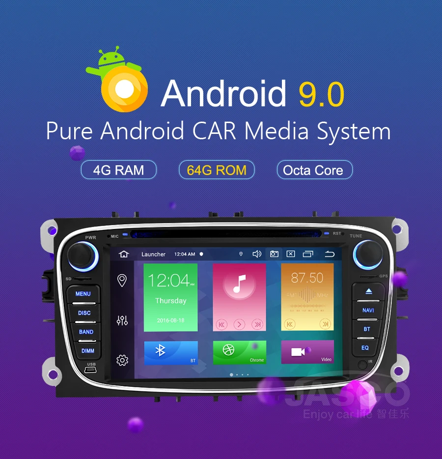 Best Android 9.0 Car DVD Stereo Player GPS Multimedia for Ford Focus Auto Radio RDS GPS Glonass Navigation 0