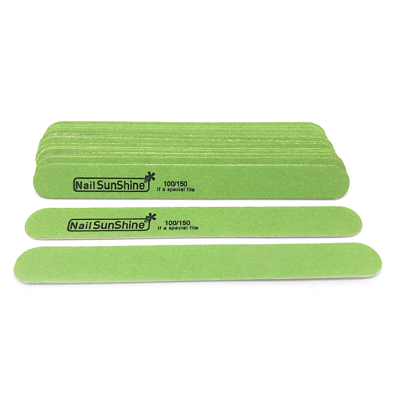 

10pcs Green wooden Nail File UV Gel Nails Manicure Tools Sanding Buffer Polishing Block 100/150 Sandpaper Nail Files Disposable