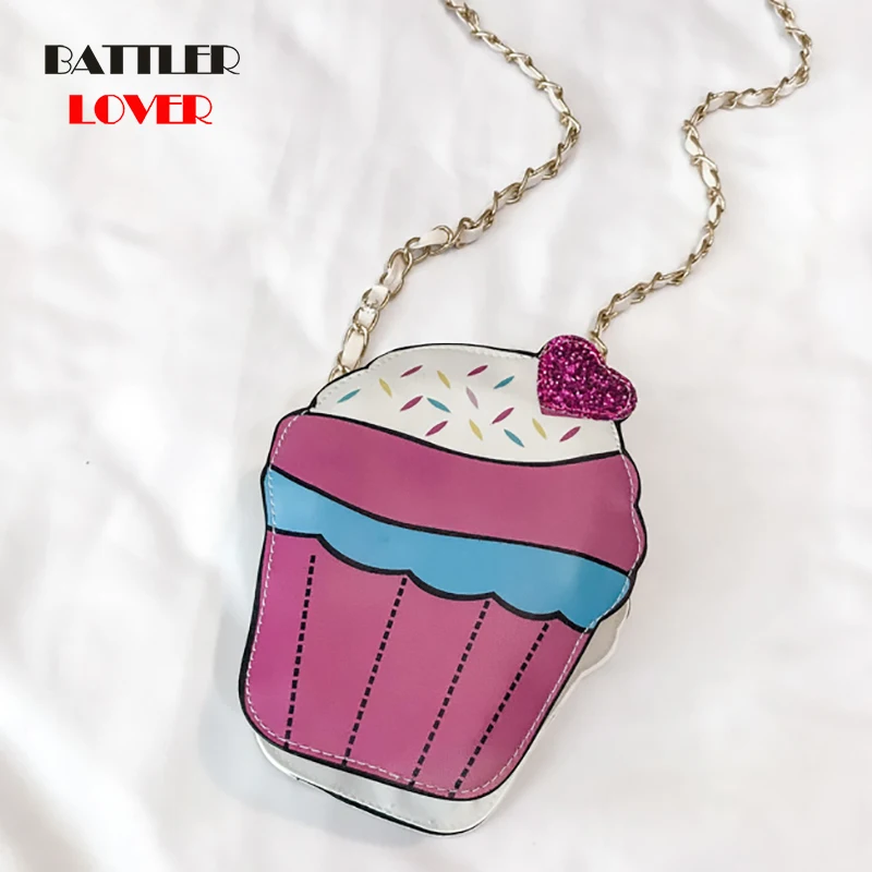 2020 Cute Ice Cream Cupcake Shape Handbag for Women Small Chain Clutch Girl Messenger Crossbody Bags Female Shoulder Purse