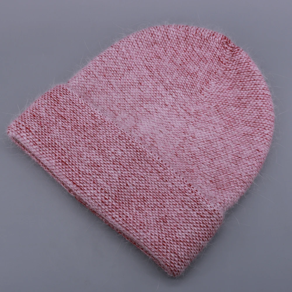 Зимняя вязаная шапка Skullies из кроличьего меха в винтажном стиле для женщин, женские шапки бини, одноцветные теплые женские Лыжные шапки Gorro для девушек, стиль