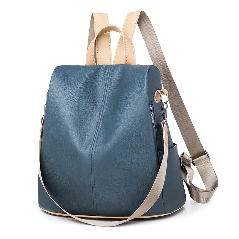 

Backpack Women's 2019 New Style Korean-style Fashion Soft Leather Theft Large-Volume Dual Purpose Versatile Backpack Women's