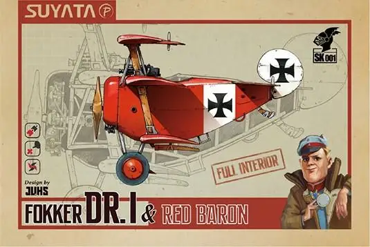 Пластиковая модель Suyata SK-001 Fokker DR.1 и Red Baron Q Версия | Игрушки хобби