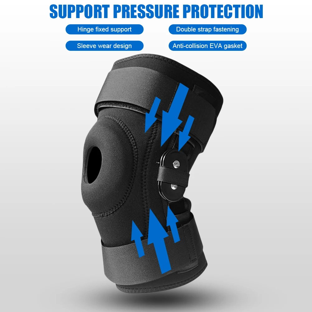 Hinged Knee Brace Support Side Patella Stabilizers Strap Sports Knee Protective Pads For Protection and Pain Relief knee brace