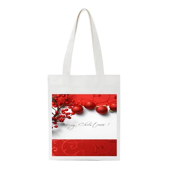 

Christmas Shoulder Bags Simple Style Canvas Bag Original Fashion Ladies Handbags Portable Shopping Tote