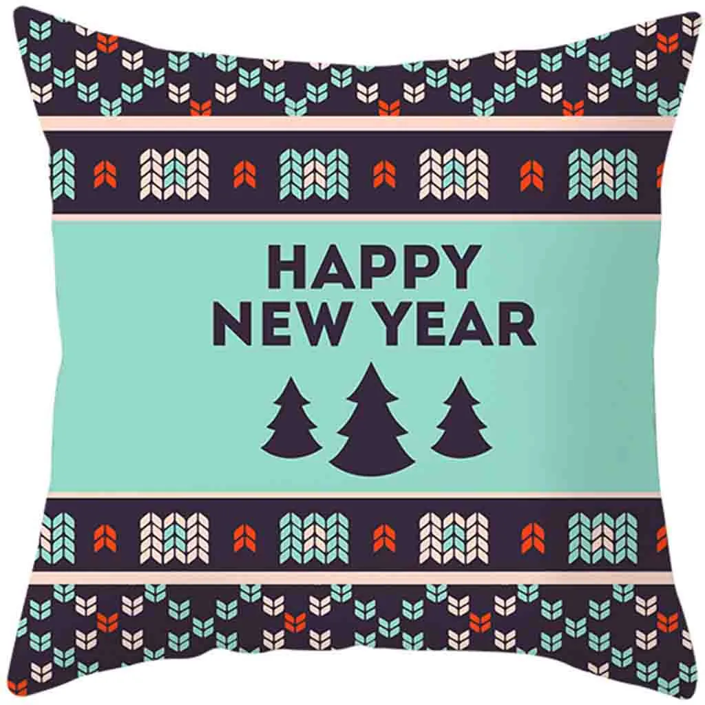 Рождественская наволочка для подушки хлопково-льняные, для дивана наволочка для домашнего декора с принтом лося Happ Новогодняя Рождественская наволочка Funda Cojin