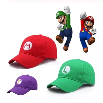 

Anime Super Mario Hat Cap Luigi Mario Bros Cosplay multiple colour Baseball Cap Halloween Carnival Party Adult Accessory Gift