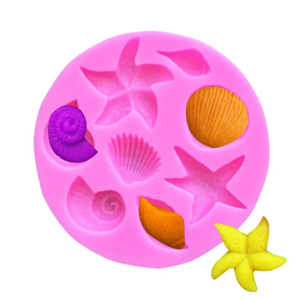 DIY Lovely Shell Starfish Conch Sea Silicone Mold Fish Mermaid Tail